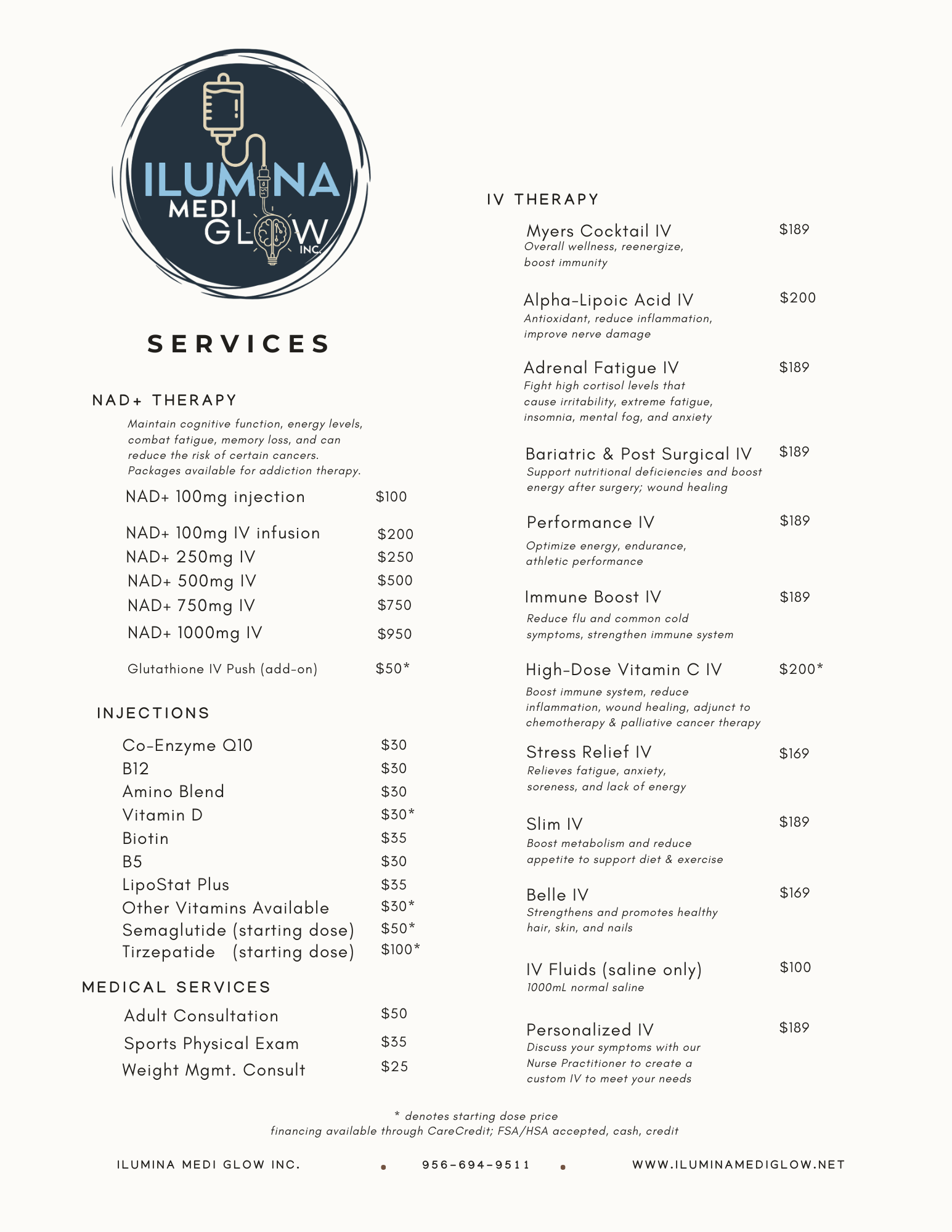 Services - Menu